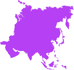 Map of Asia with representative cities marked for snapproxy server locations